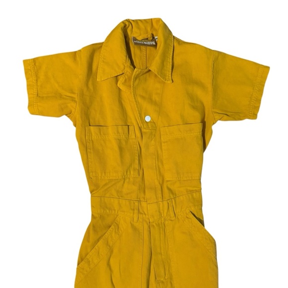 Big Bud Press Mustard Yellow Short Sleeve Jumpsuit Size XXS - Picture 3 of 5
